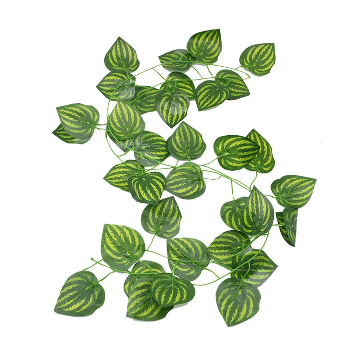 Rynx 1Pc 230cm Green Vine Silk Artificial Ivy Hanging Leaf Garland Plants Plastic Rattan String Home Wall Garden Decoration Wedding