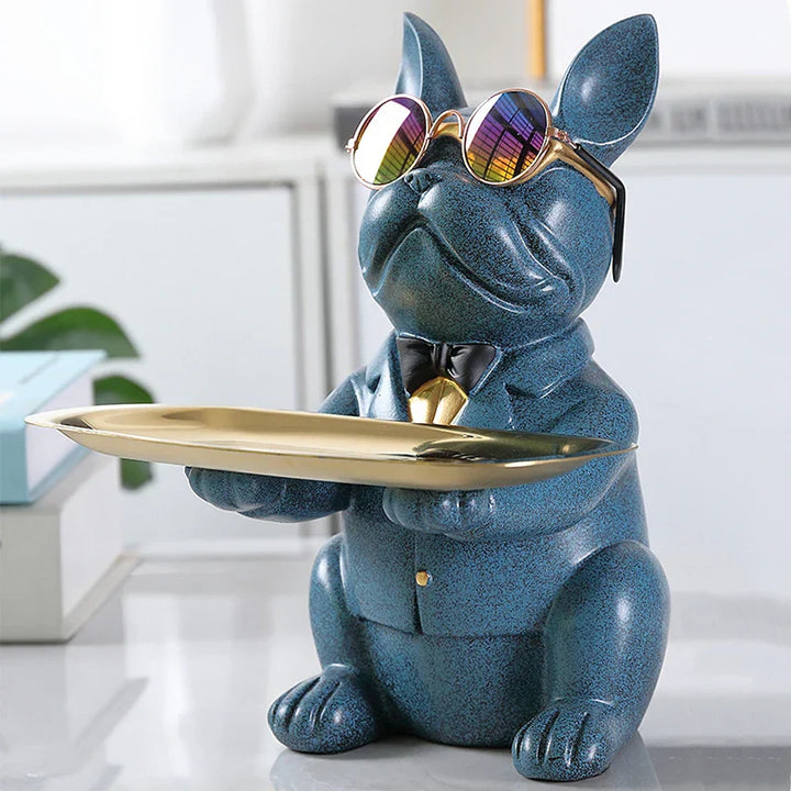 Lisslune | French Bulldog Figurine with Tray for Stylish Decoration