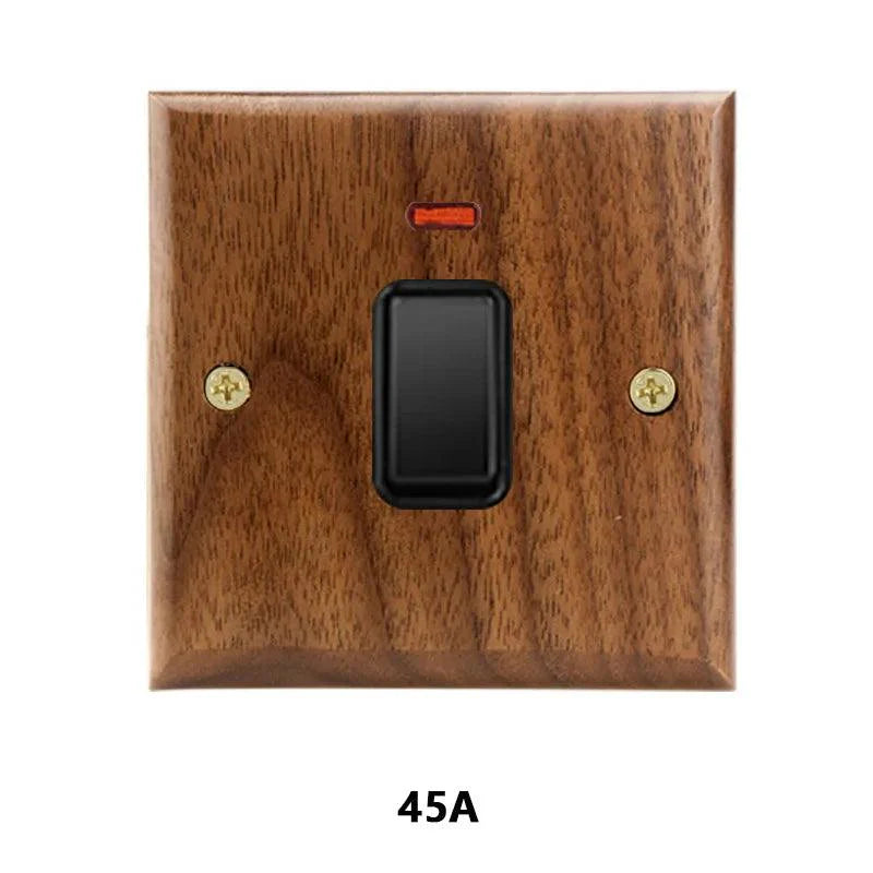Lisslune | Stylish Black Walnut Electric Panel with USB Ports, Adjustable LED Ambient Lighting and Modern Pull Knob Features