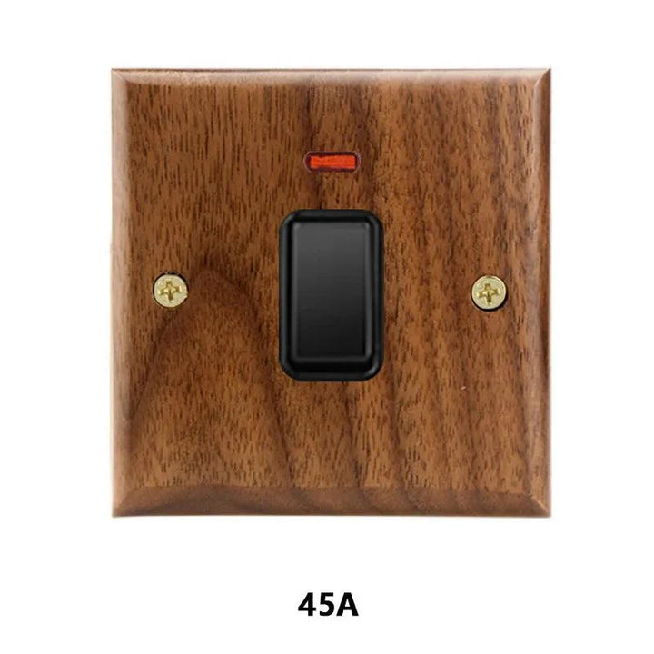 Lisslune | Stylish Black Walnut Electric Panel with USB Ports, Adjustable LED Ambient Lighting and Modern Pull Knob Features