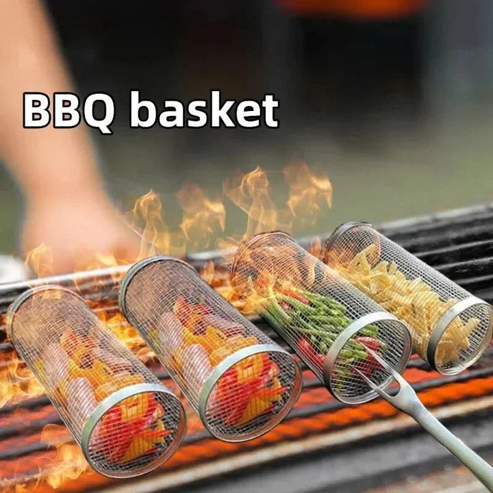 Lisslune | GrillEnjoy 360° – Rotating BBQ basket for campfire & grill