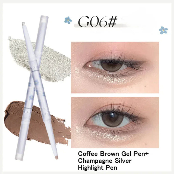 Rynx | Double Head Eyeshadow Eyeliner Silkworm Pencil Matte Pearl Glitter Eyeshadow Liner Pencil Highlighter Pencil Eye Makeup