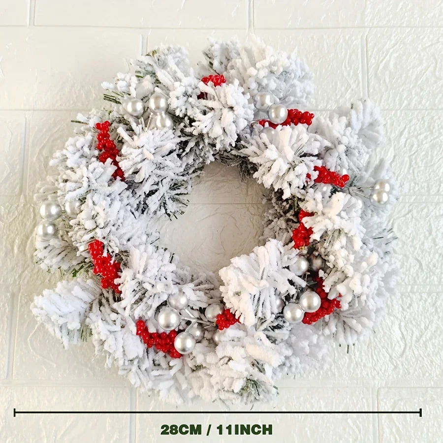 Rynx | Christmas Candle Wreath Party Desk Candle Holder Fireplace Home Candle Stand Plush Flower Wreath Holiday Decoration Accessories