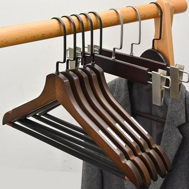 Lisslune | Elegant Lotus Wood Hanger Set of 5 - 10 Pieces - Premium Closet Organization Solution