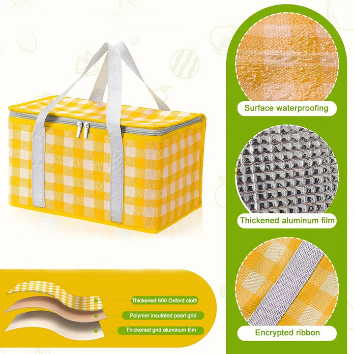 Rynx | Portable Lunch Cooler Bag Foldable Insulation Picnic Ice Pack Food Thermos Bag Beverage Carrier Insulated Bags Food Delivery Bag