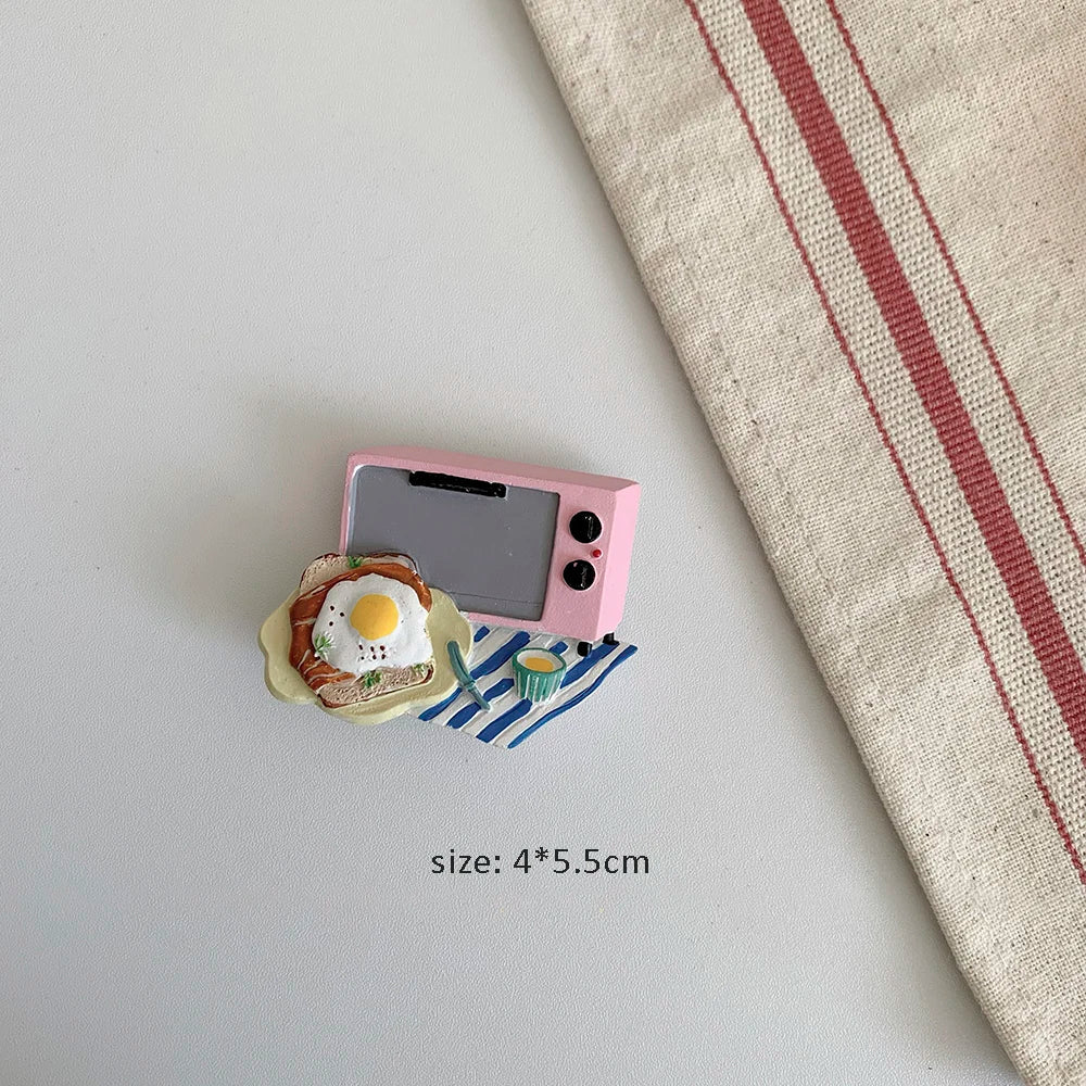 Rynx | Korean in the breakfast refrigerator sticker magnet food Nordic magnetic decoration iron-absorbing stone coffee machine