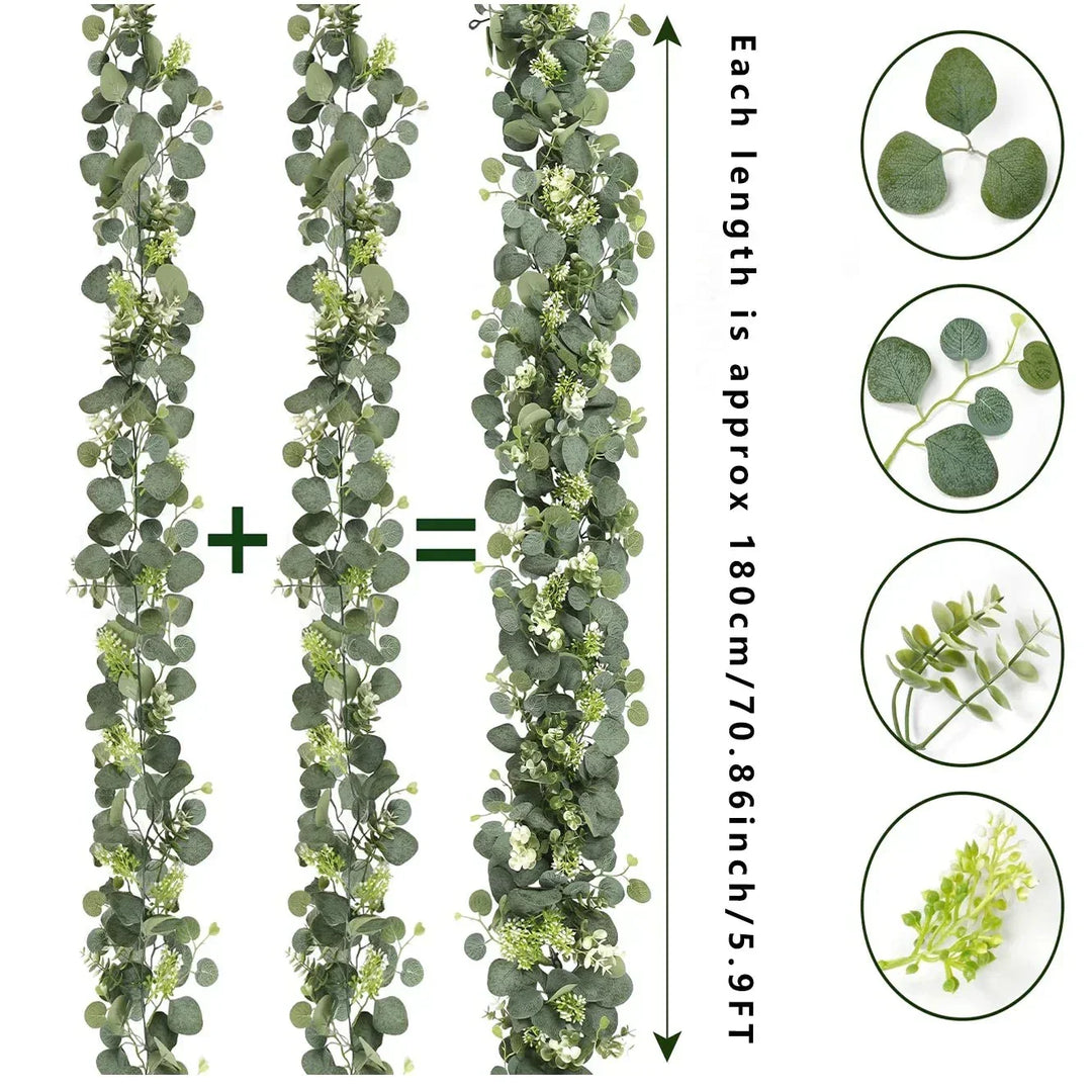 Lisslune | Garland - EucaGreen - Artificial Eucalyptus - 2-piece Set