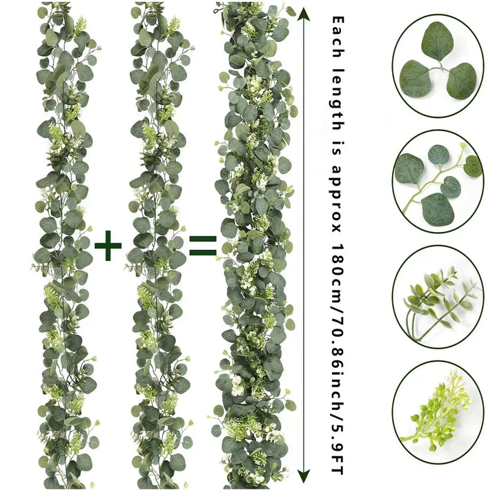 Lisslune | Garland - EucaGreen - Artificial Eucalyptus - 2-piece Set