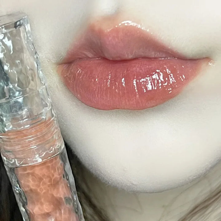Rynx | Punk Juice Red Lip Gloss Black Mirror Glass Water Light Clear Lip Glass Waterproof Non-Sticky Liquid Lipstick Nude Lip Tint Makeup