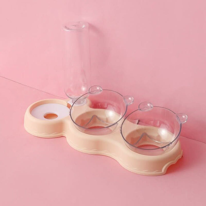 Lisslune | 3-in-1 Feeding Station with Water Dispenser & Elevated Bowl