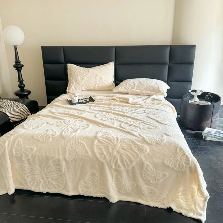 Rynx | Summer blanket Cool blanket 2024 New velvet solid color Jacquard multifunctional throw blanket, Jacquard butterfly style