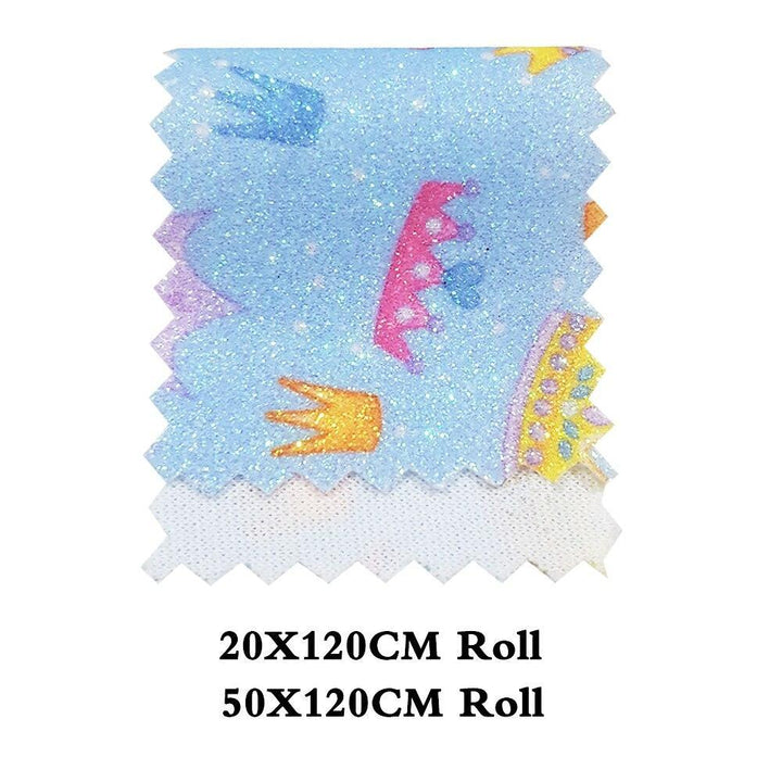 Lisslune | Sparkling Crown Glitter Fabric Roll - Premium Crafting Material for Elegant Projects