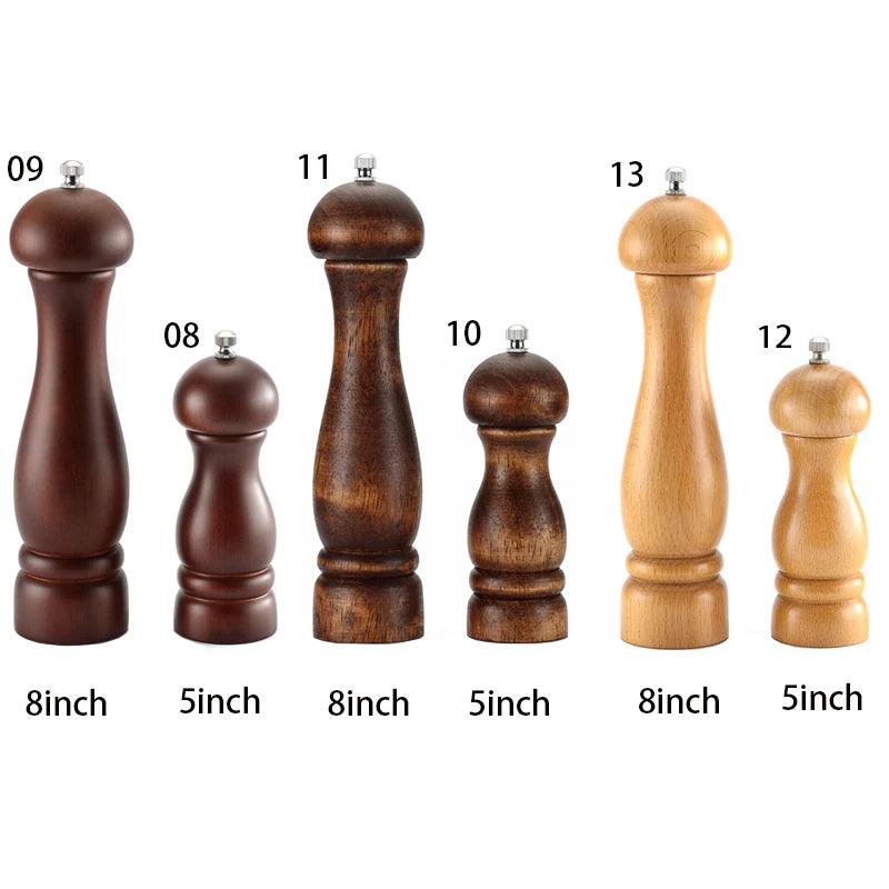 Lisslune | Elegant adjustable salt and pepper mill set made of solid wood for outdoor dining