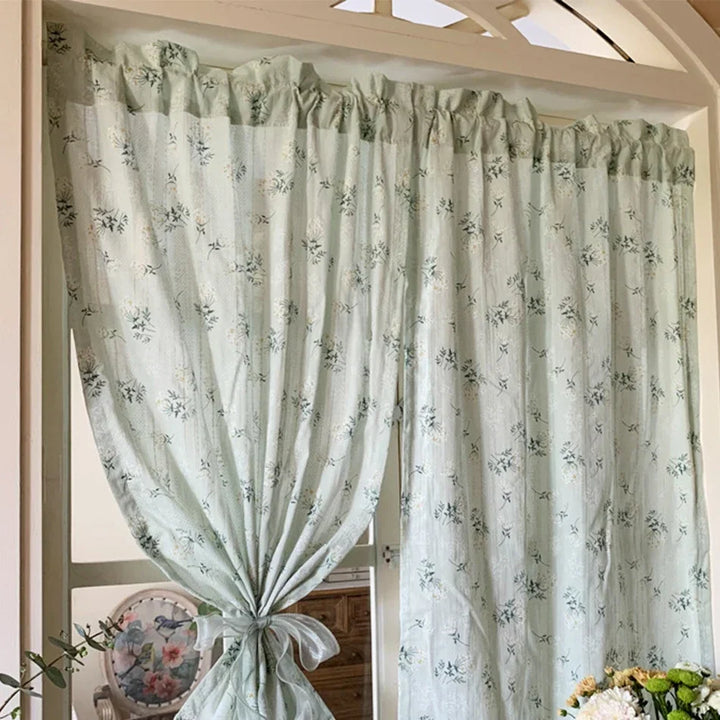 Rynx Korean Daisy Curtains Street Bags Shade Curtain Flower Tassel for Kitchen Bedroom Living Room Bay Window Wardrobe Curtain