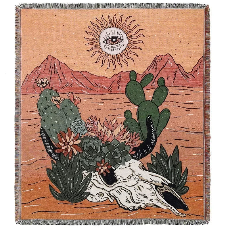 Lisslune | Sun & Flowers Wall Tapestry Blanket