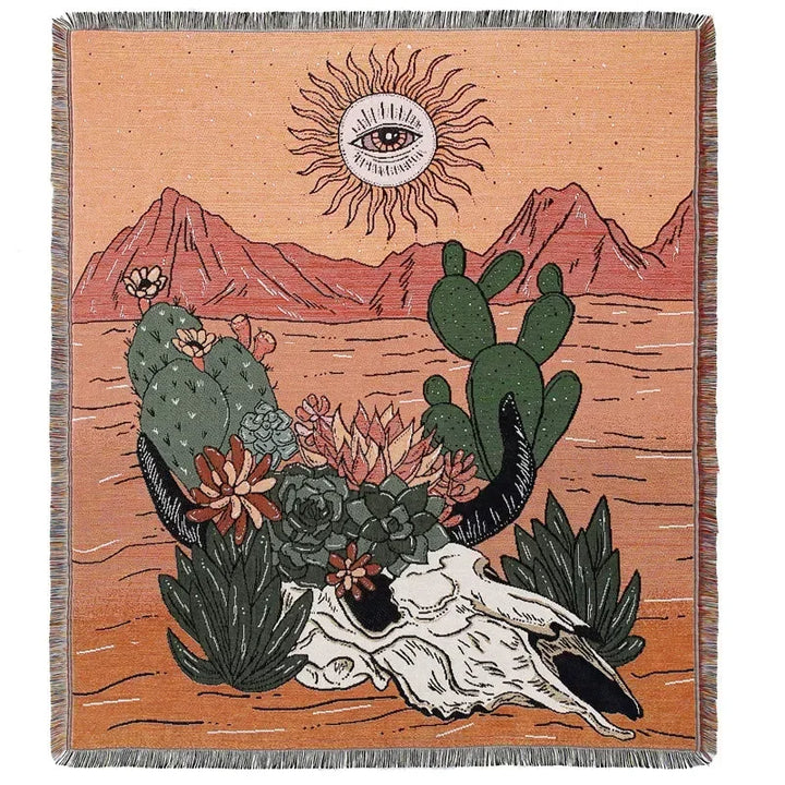 Lisslune | Sun & Flowers Wall Tapestry Blanket