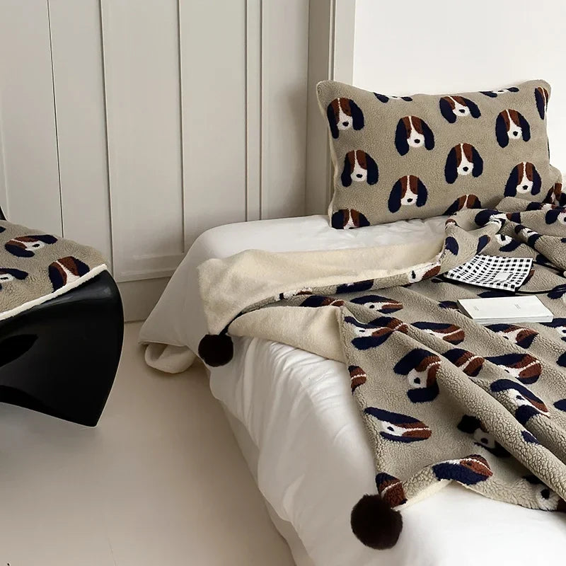 Rynx Selected High Quality Sheep Rollie Loop Fleece Warm Sofa Blanket Autumn Winter Fluffy Warmth Blankets for Bed Thickened Napping Blanket