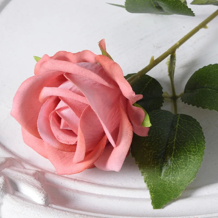Lisslune | 20 pieces Realistic Velvet Silk Rose Bouquet