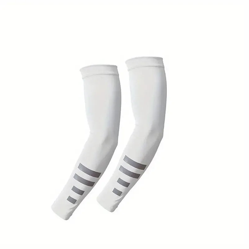 Rynx | 2 Pieces Summer Outdoor Sun Protection Arm Sleeves Quick Drying Breathable Night Running Cycling Reflective Ice Silk Sleeves