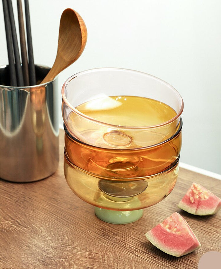 Lisslune | Colorful borosilicate dessert bowl with spoon