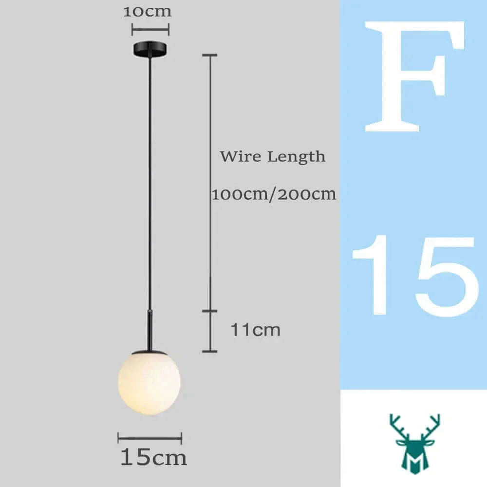 Lisslune | Mid-Century Modern Glass Ball Pendant Light