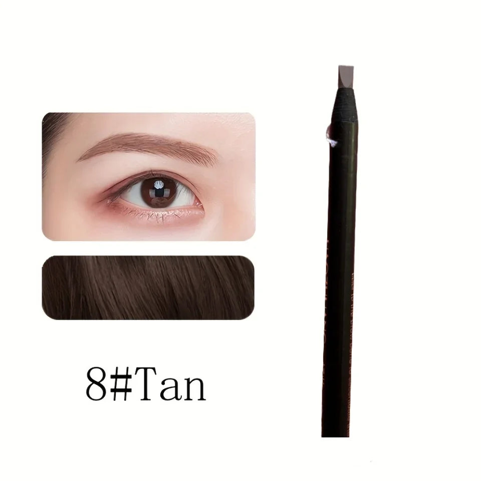 Rynx | High-Quality Pull Eyebrow Pencil Black Leather Makeup Wild Line Eyebrow Pencil Waterproof Hard Cap Flat Head Pencil White Pencil
