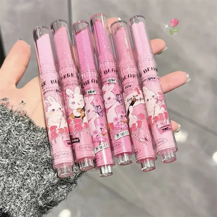 Rynx | Mirror Lacquer Solid Lip Lacquer Tint Flower Water Light Heart Shape Lipstick Sweet Rabbit Jelly Lipstick Korean Lip Tint Makeup