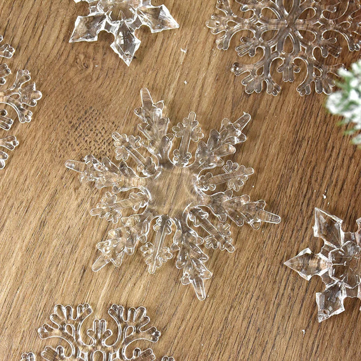 Rynx | 3 Piece Christmas Acrylic Snowflake Ornaments Transparent Xmas Tree Hanging Decorations Christmas Decorations for Home New Year