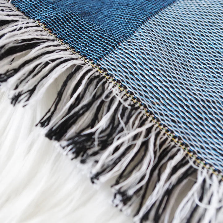 Rynx | Textilstadt Nordic Style Home Accessories Blankets Double Sofa Cover Geometry Picnic Mat Various Sizes Tassels Tapestries 160x220cm