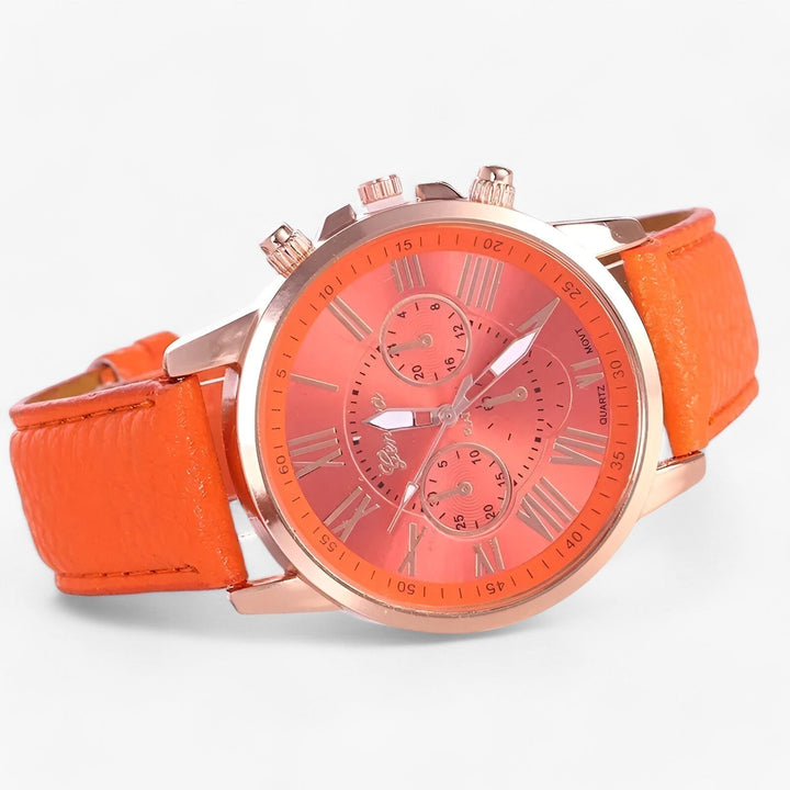 Lisslune | Camille Womens Waterproof Leather Strap Watch 42mm