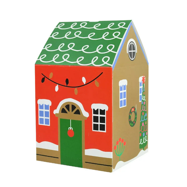Rynx 4-piece Christmas House-shaped Candy Box Cartoon Merry Christmas Gift Packaging Chocolate Box Christmas 2025 New Year's Party Children's Gifts