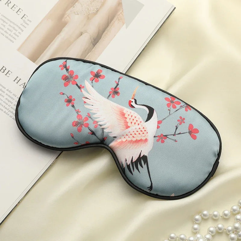 Lisslune | Grue de Soie – Luxury Silk Sleep Mask with Crane Design