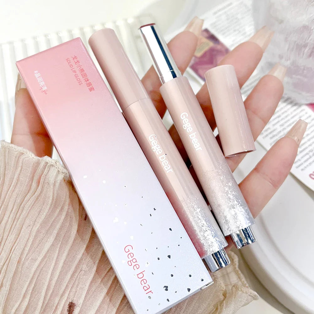 Rynx | Water Mirror Lipstick Long-lasting Non-sticky Cup Moisturizing Crystal Jelly Clear Brown Solid Lip Gloss Korean Lip Makeup Cosmetics