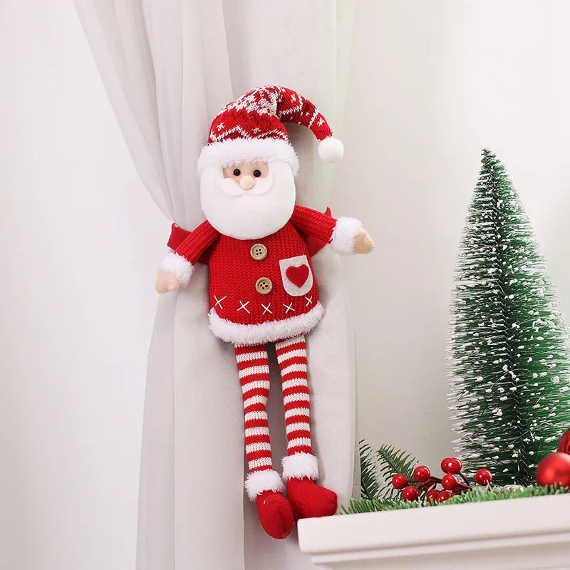 Rynx Christmas Dolls Curtain Buckle Santa Claus Snowman Ornament Merry Christmas Decoration for Home Christmas Gifts New Year 2025