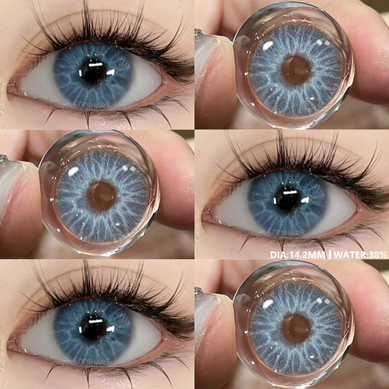 Rynx | 1 Pair of New Color Contact Lenses for Eyes Naturally Blue Eye Lenses Purple Lenses Gray Eye Contacts Brown Eye Lens Yearly
