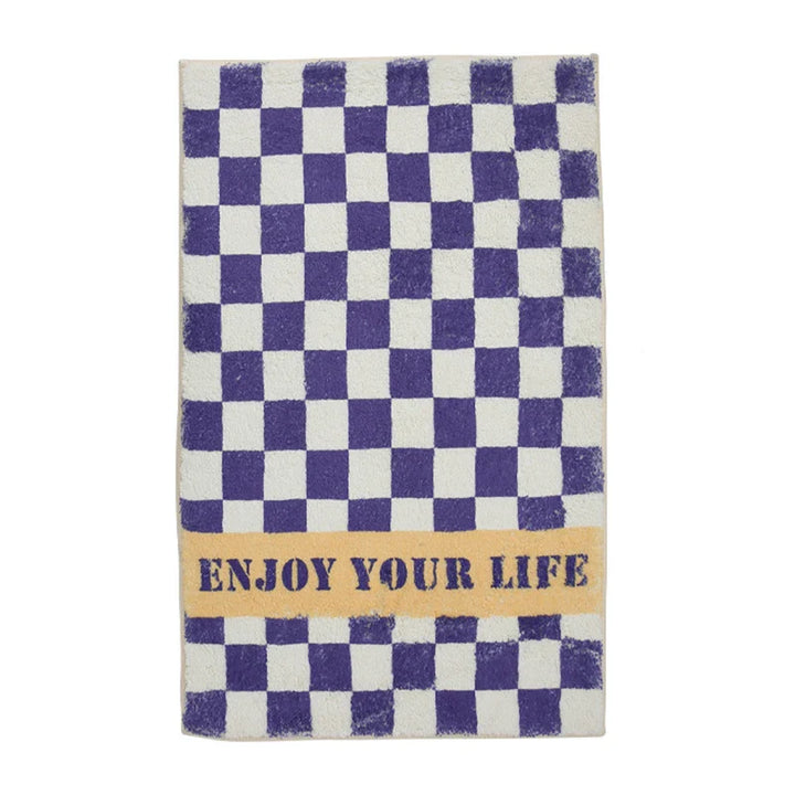 Rynx | Lavender Color Luxury Checkerboard Rug Bedroom Decoration Rugs Living Room Rug Bathroom Door Mat Non-Slip Rugs Rug IG