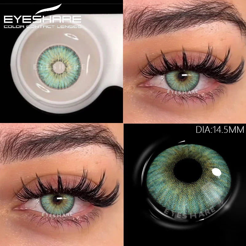 Rynx | 1Pair Fashion Colored Contact Lenses New Gray Lenses Blue Eye Contacts Cosmetic Green Eyelenses Annual Colored Eyelens