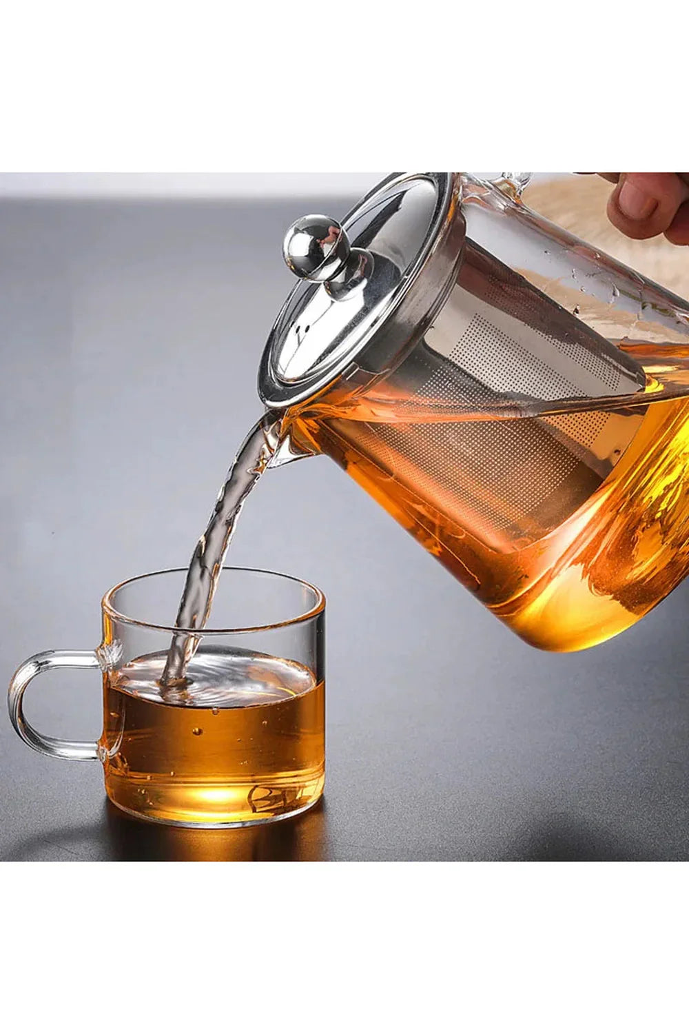Lisslune | Stainless Steel Infuser Glass Teapot