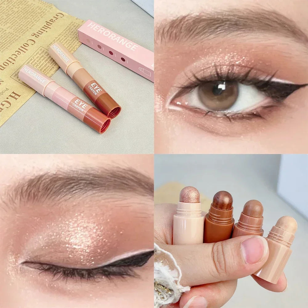 Rynx | 4 In 1 Pearl Eyeshadow Stick Highlighter Makeup Waterproof Long Lasting Glitter Eyeshadow Eyeliner Stick Eye Makeup Cosmetics