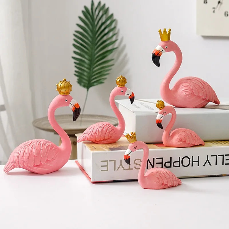 Lisslune | Nordic Flamingo Figurine Figure Statue Sculpture Living Room Office Wedding Party Ornaments Home Decor Decoration Accessories