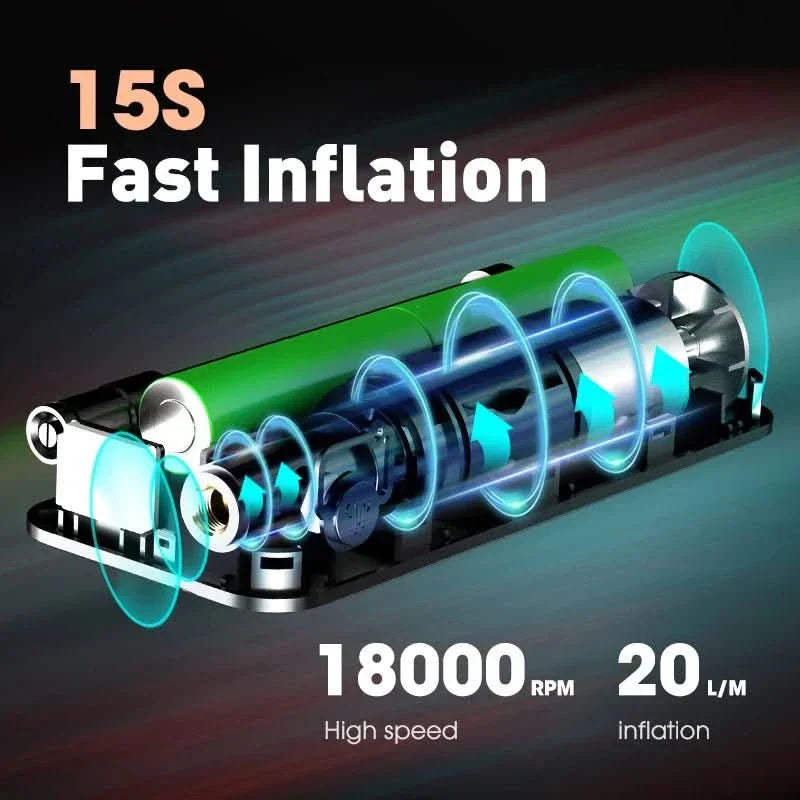 Lisslune | Portable tire inflator with battery for car & bicycle