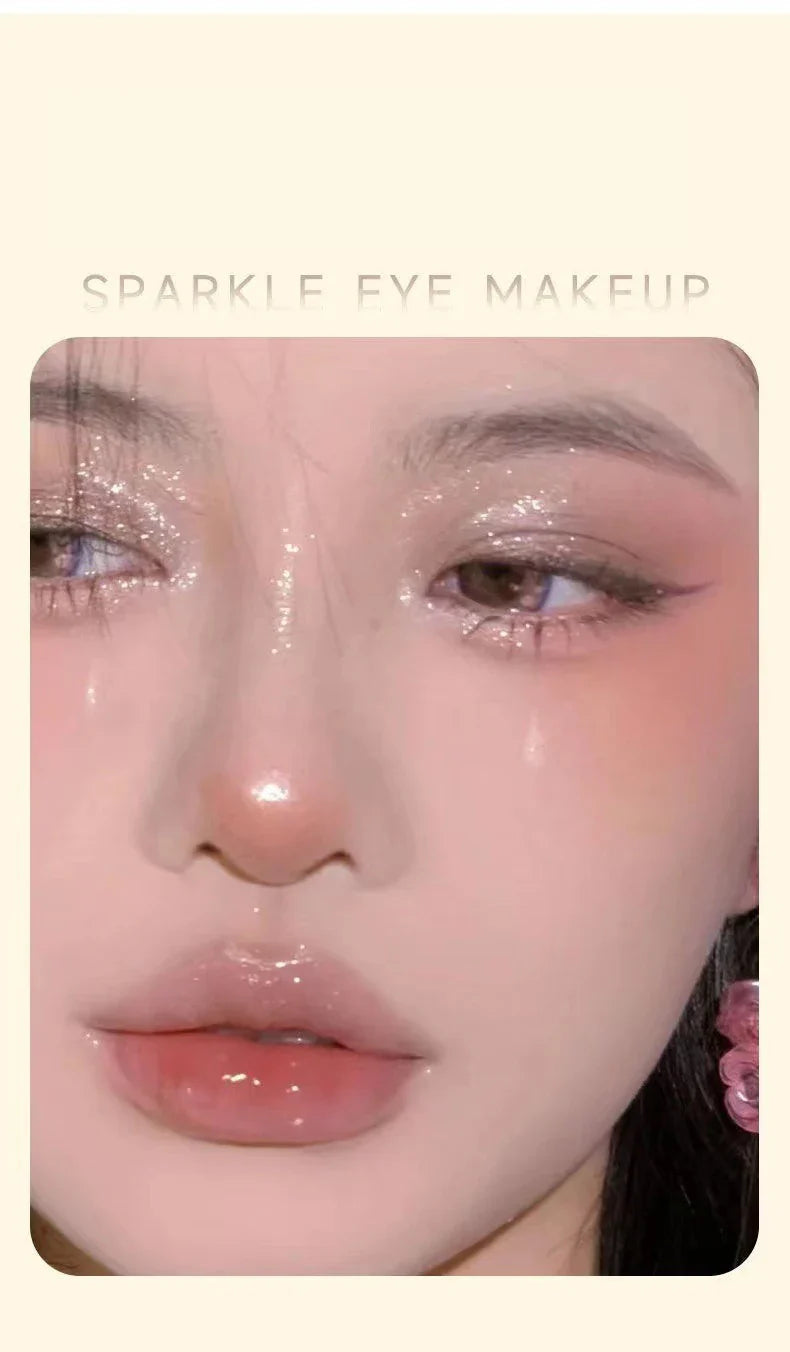 Rynx |1PC Glitter Highlighter Eyeshadow Pencil Waterproof Glitter Matte Nude Eyeshadow Pink Silk Moth Champagne Gold Eyeliner Pencil