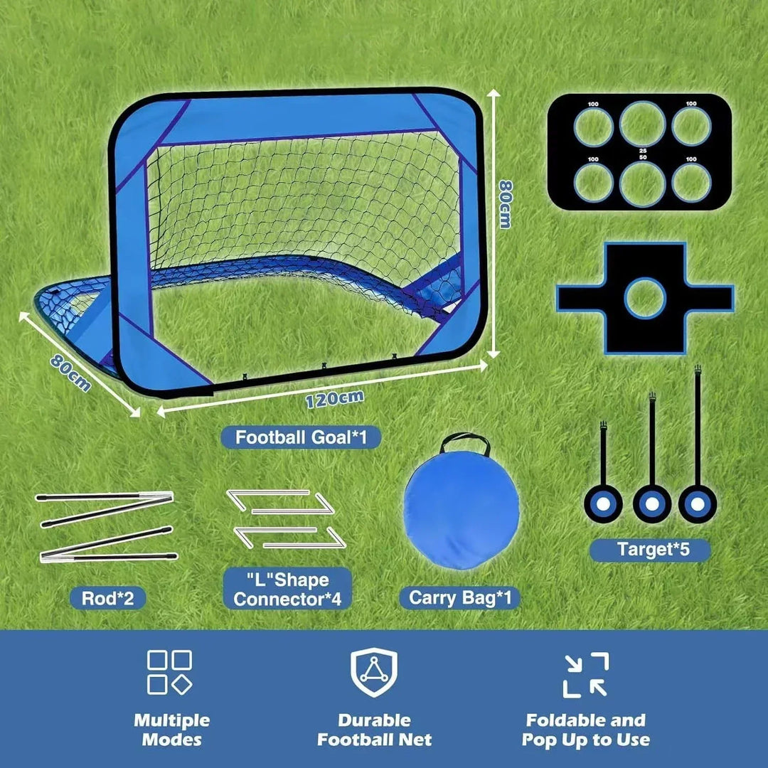 Lisslune | PlayMax Foldable Football Goal – Kids 4-in-1 Portable Soccer Net for Training & Outdoor Play