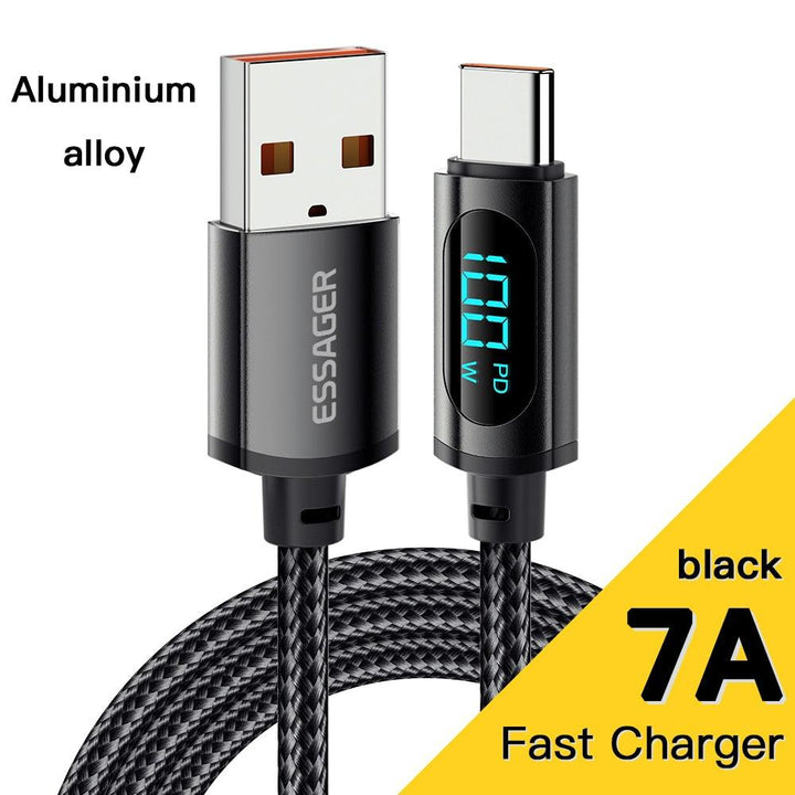 Lisslune | Essager Advanced Smart LED USB C Charging Cable - Fast 100W Power & High Speed Data Transfer
