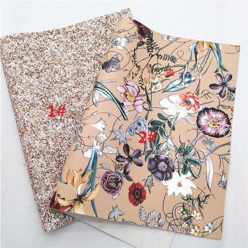 Lisslune | Leopard Print Glitter Lace Synthetic Leather Craft Sheets - Ultimate DIY Creations Kit