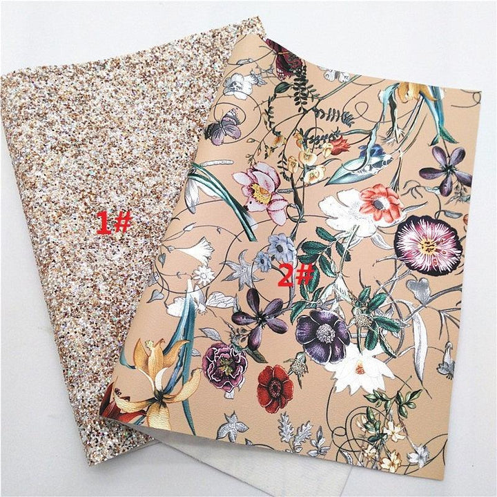 Lisslune | Leopard Print Glitter Lace Synthetic Leather Craft Sheets - Ultimate DIY Creations Kit