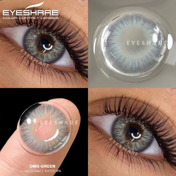Rynx | 1 Pair of Contact Lenses in Natural Color for the Eyes Fashion Blue Lenses Gray Pupils Brown Lenses Annual Cosmetic Green Lenses