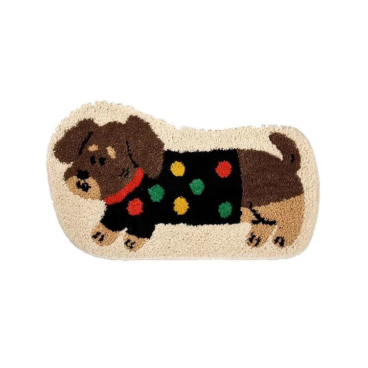 Rynx | Cute Tufting Cat Dog Bathroom Mat Cartoon Bathroom Rug Entrance Mat Floor Anti-Slip Pad Aesthetic Home Decor 40x70cm