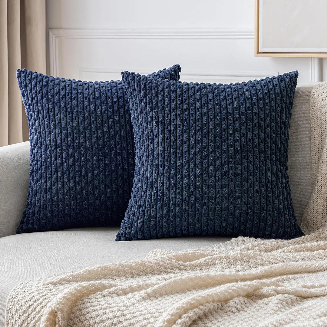 Lisslune | Boho Ribbed Corduroy Cushion Cover – Stylish Striped Decorative Pillowcase for Sofa or Bed
