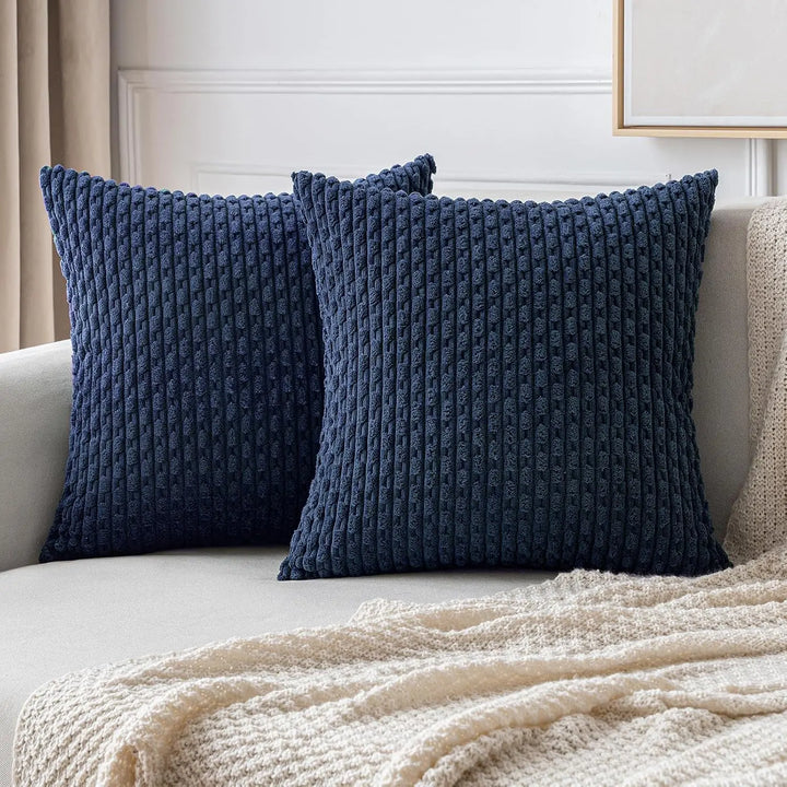 Lisslune | Boho Ribbed Corduroy Cushion Cover – Stylish Striped Decorative Pillowcase for Sofa or Bed
